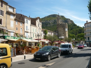 The bustling town of Anduze